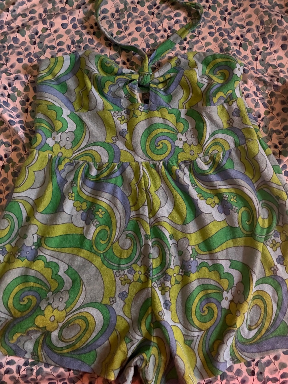 wild fable Green and Lilac Swirl Halter Top